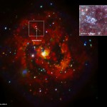 Galáxia M83 (Galáxia do Catavento do Sul), com a supernova SN 1957D, a 15 milhoes de anos-luz ( Fonte)